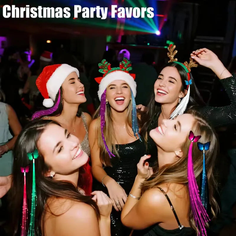 10pcs Butterfly Light up Hair Clip colorful Glowing Hair Braid Night Club wedding party luminous accessories for Girl and Women